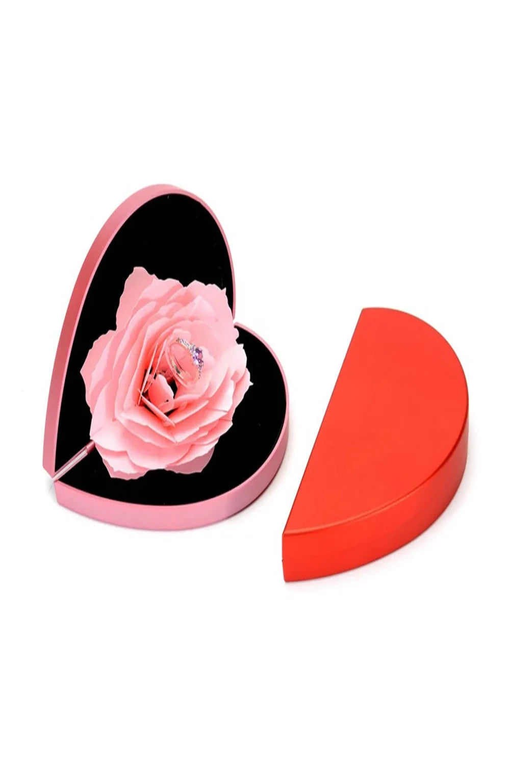 3D HEART SHAPE FLOWER RING BOX