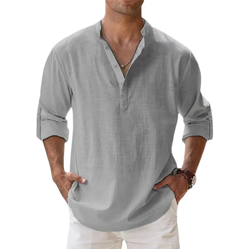 HENLEY COTTON SHIRT