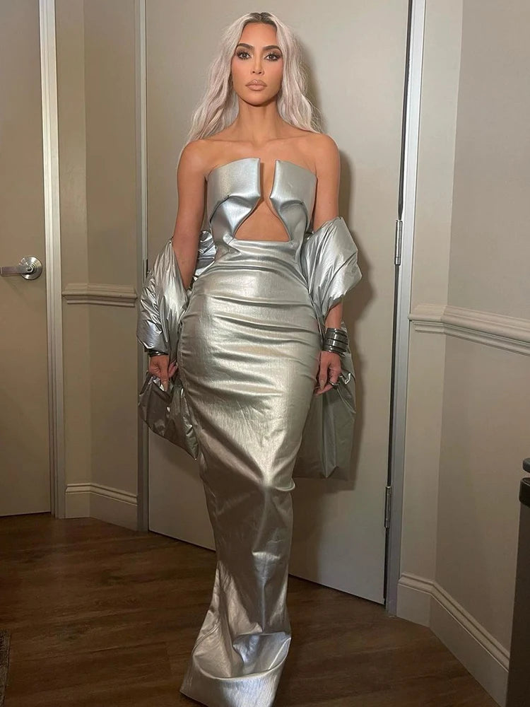 SILVER RICK OWENS DRESS - SILVER