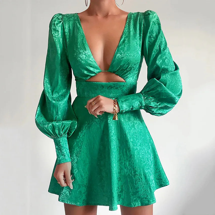 ISOBEL MINI DRESS - GREEN