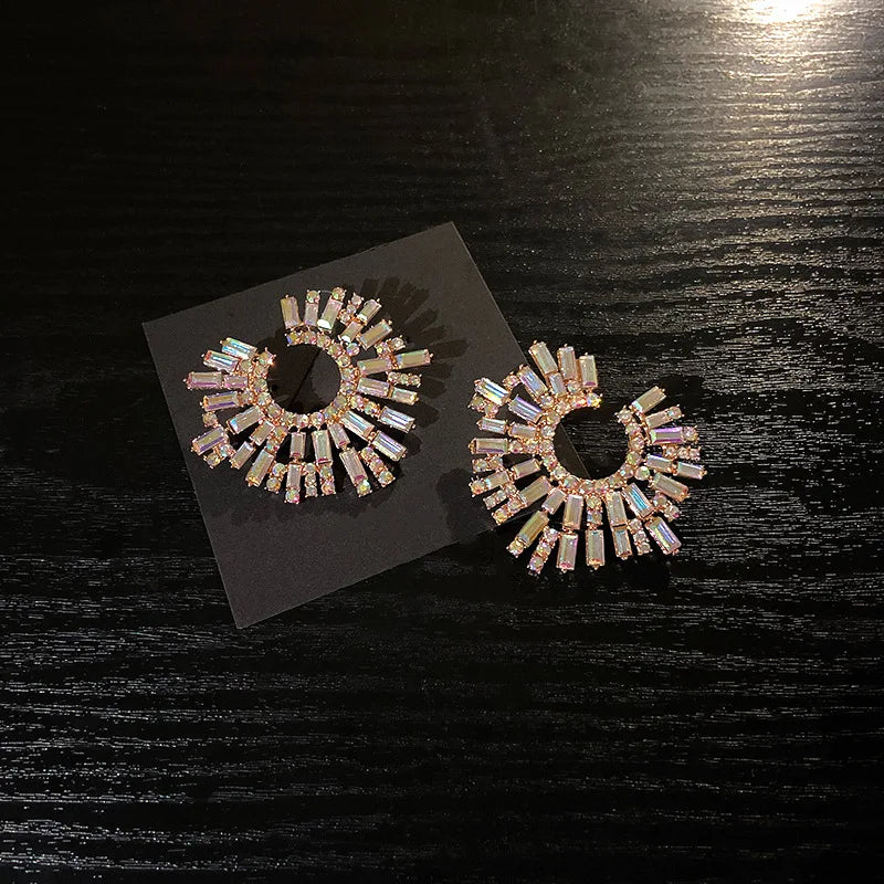 ALLOY CRYSTAL EARRINGS