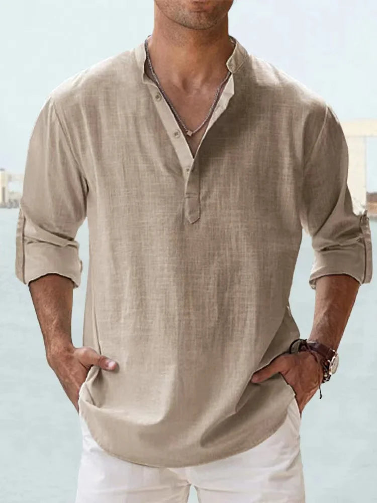 HENLEY COTTON SHIRT