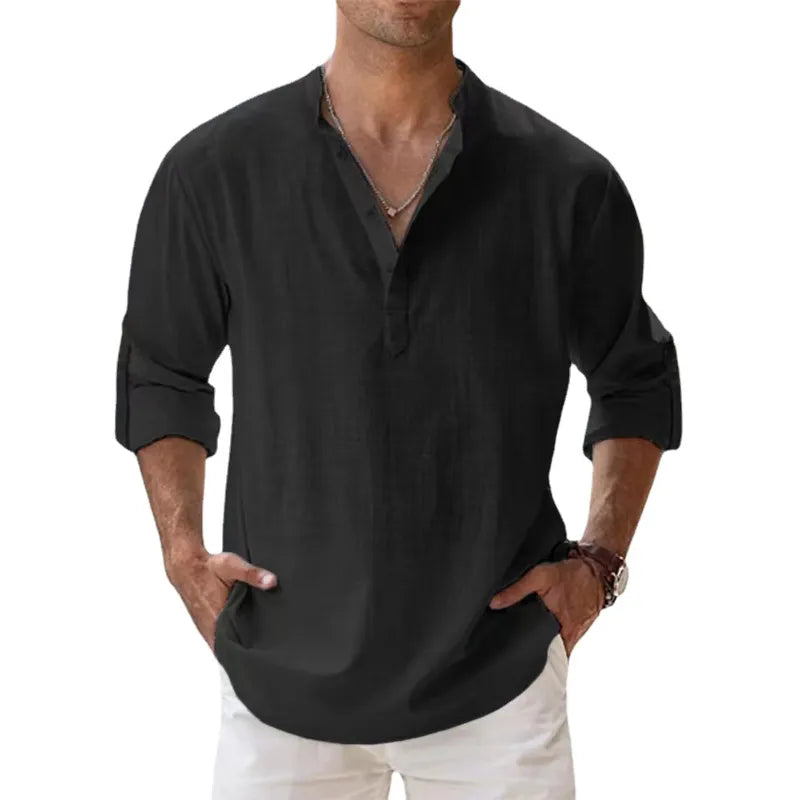 HENLEY COTTON SHIRT