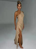 PORSHA MAXI DRESS - NUDE SPARKLE