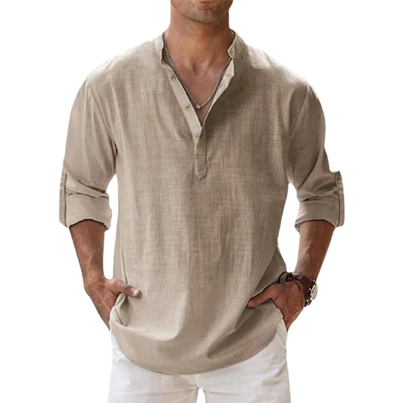 HENLEY COTTON SHIRT