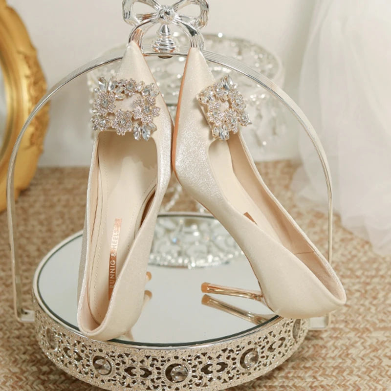 CRYSTAL SQUARE HEELS