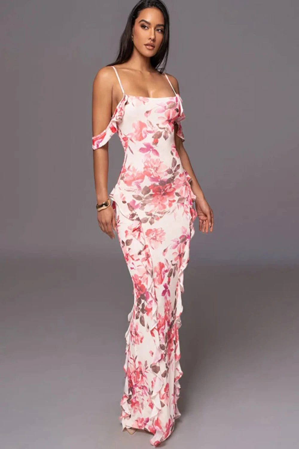 JOVANA MAXI FLORAL DRESS - PINK