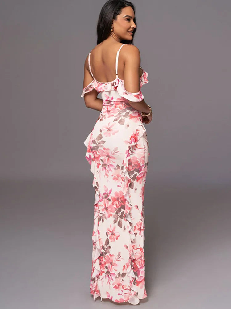 JOVANA MAXI FLORAL DRESS - PINK