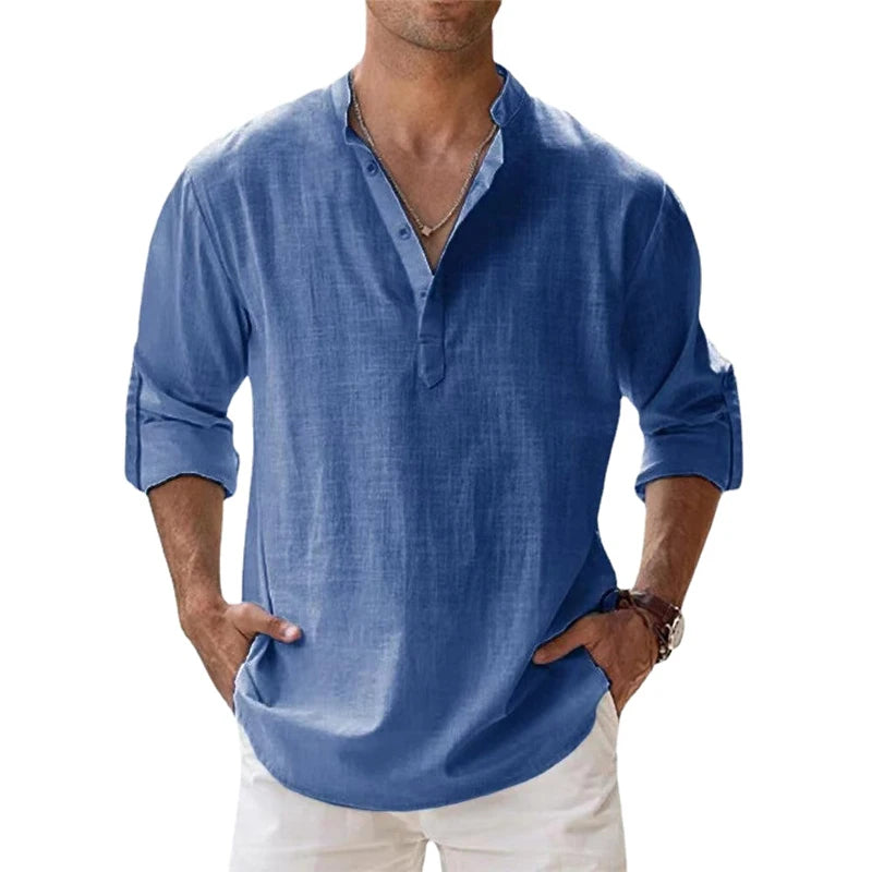 HENLEY COTTON SHIRT