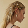 PEARL CROSS GOLDEN HAIRPINS