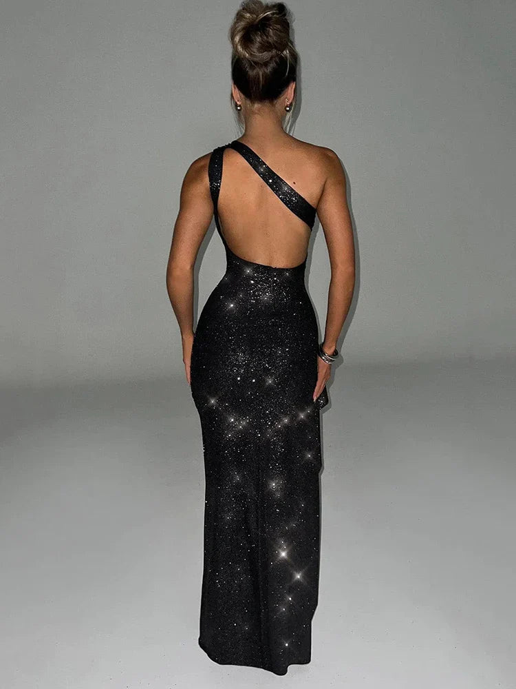 PORSHA MAXI DRESS - NUDE SPARKLE