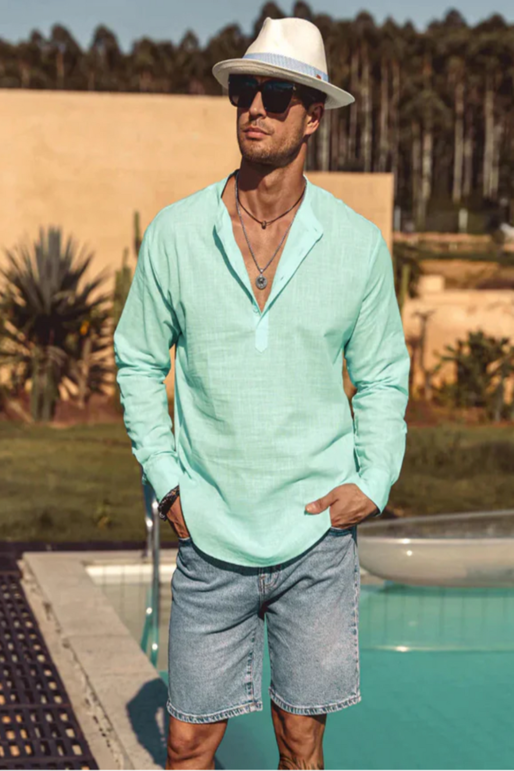 HENLEY COTTON SHIRT