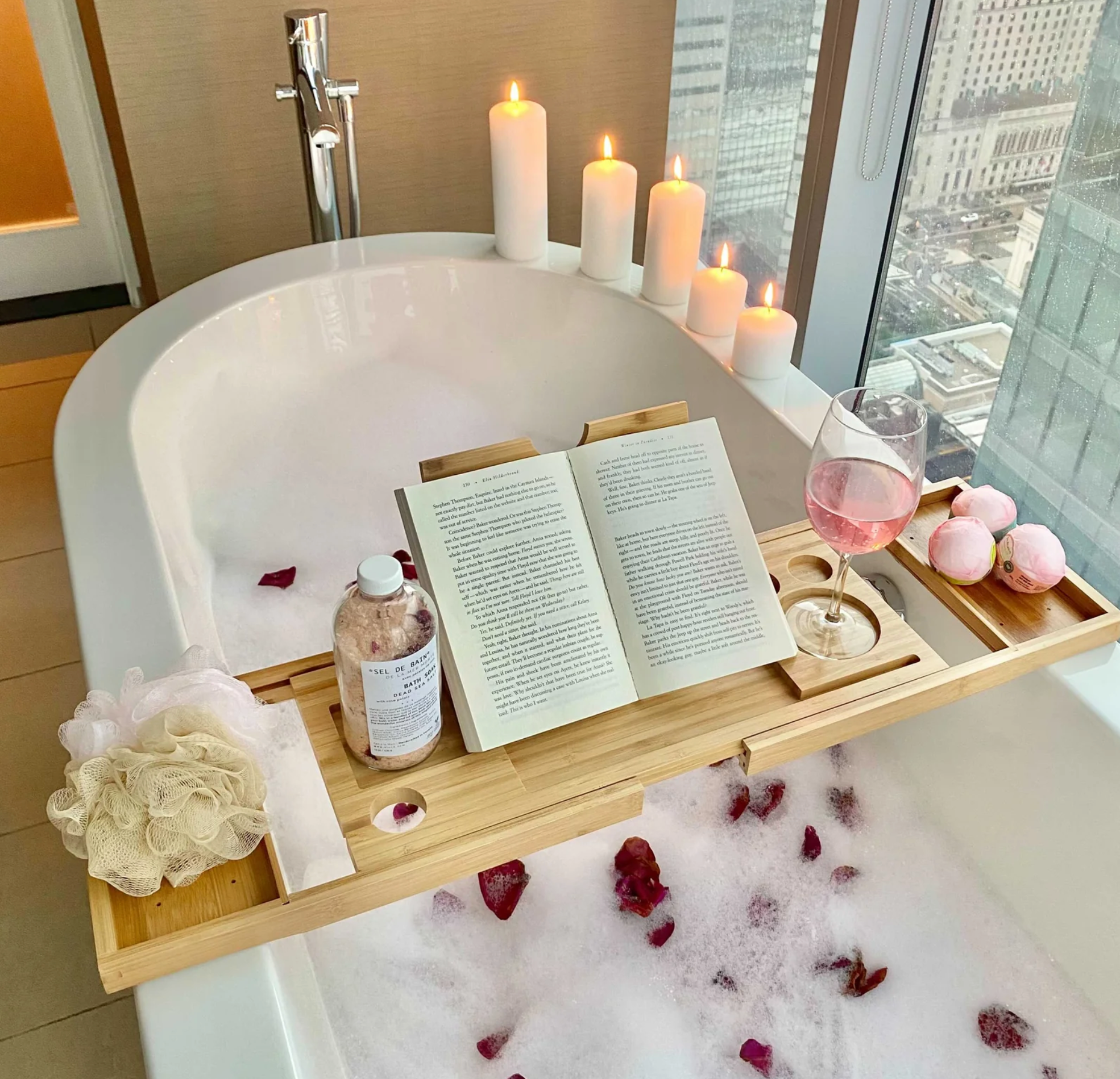 BAMBOO BATHTUB TRAY