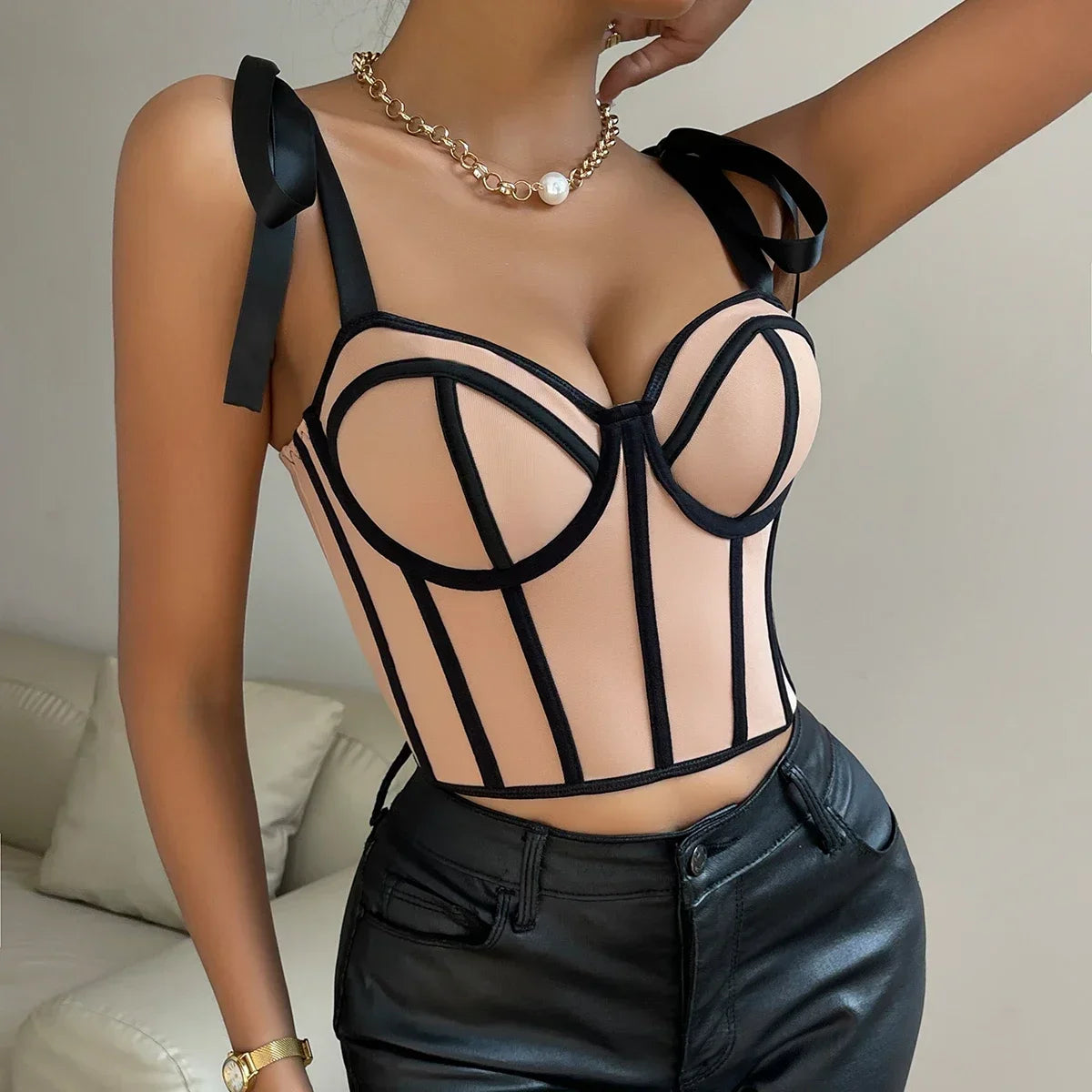 SILK CORSET CROP