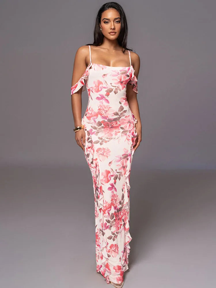 JOVANA MAXI FLORAL DRESS - PINK