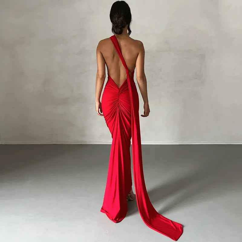 NEFERTARI MAXI DRESS - RED