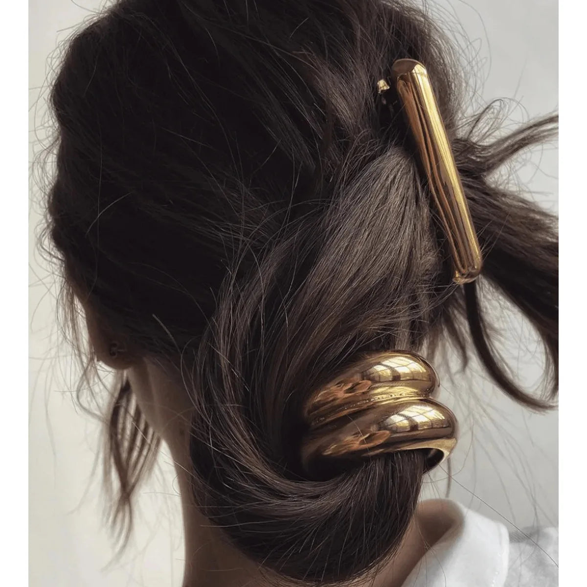 VINTAGE METAL PONYTAIL - GOLD