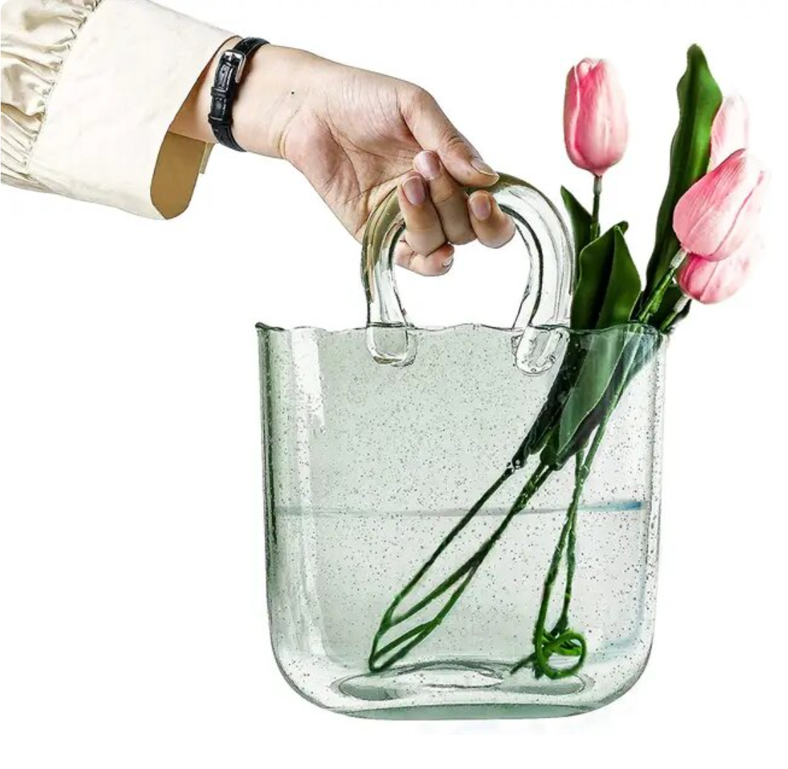 Glass Basket Vase