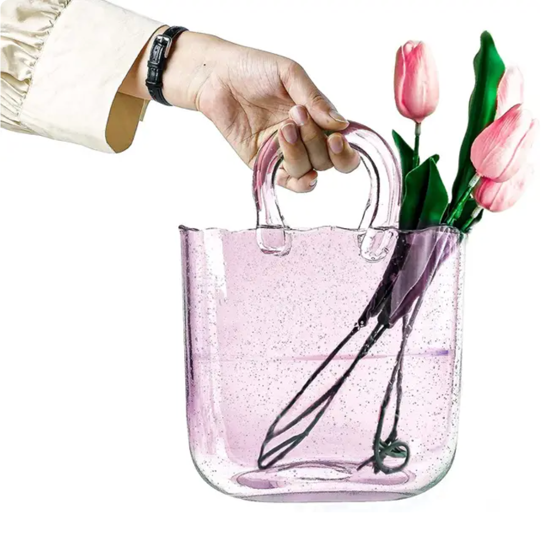 Glass Basket Vase