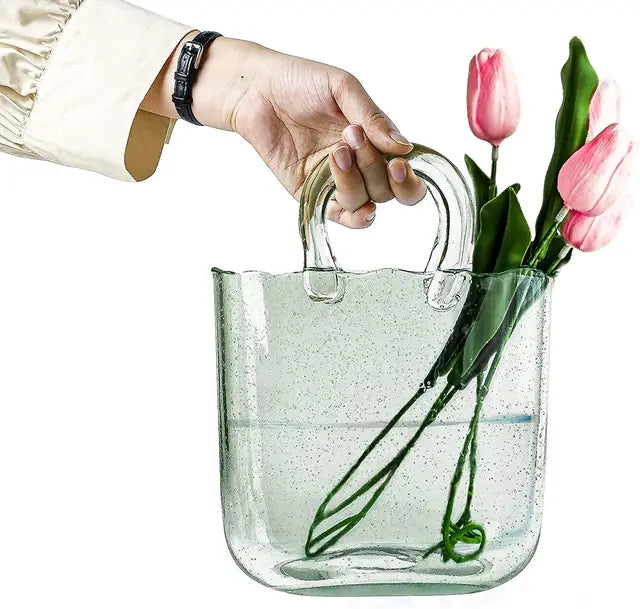 Glass Basket Vase