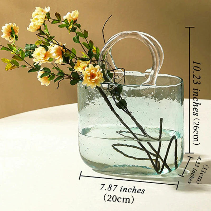 Glass Basket Vase