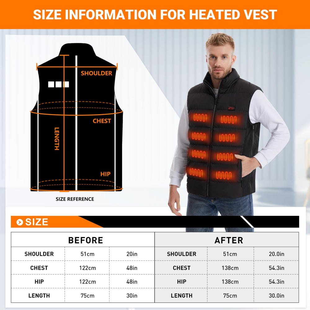 Unisex Washable Sleeveless Heated Vest