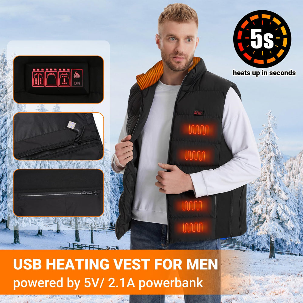 Unisex Washable Sleeveless Heated Vest